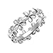 Honolulu Jewelry Company Plumeria Eternity Ring in Sterling Silver, Size 7.5