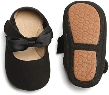 Otter MOMO Baby and Toddler Girls Mary Jane Flats with Bowknot Non-Slip Toddler First Walkers Princess Dress Shoes