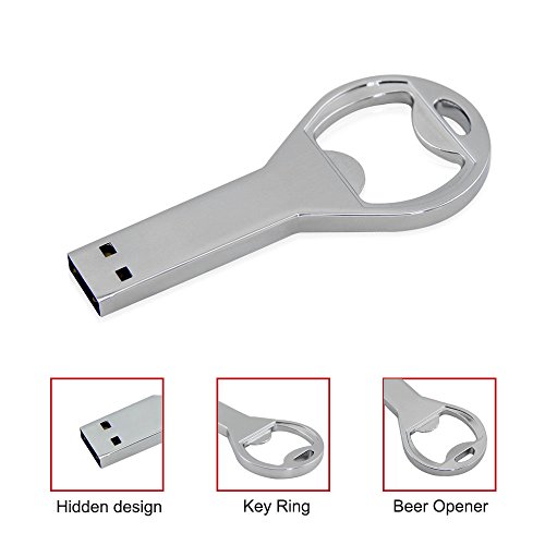 CHUYI Cool Beer Bottle Opener Key Shape 32GB USB 2.0 Flash Drive Pen Drive Memory Stick Data Storage Waterproof Thumb Drive U Disk
