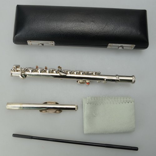 Cupronickel C Open Hole Concert Band Piccolo Set Beginner Musical Instrument+Case+Screwdriver+Lubricant (Silver)