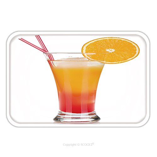 Flannel Microfiber Non-slip Rubber Backing Soft Absorbent Doormat Mat Rug Carpet Tequila Sunrise Cocktail With Ice Isolated On White Background 164328938 for Indoor/Outdoor/Bathroom/Kitchen/Workstatio