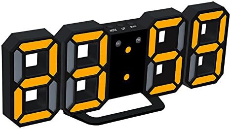 EAAGD Electronic LED Digital Alarm Clock [Upgrade Version], Clock Can Adjust The LED Brightness Automatically in Night (Black/Orange)