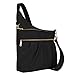 Travelon Anti-Theft Signature 3 Compartment Crossbody, Black, Straight Pocket