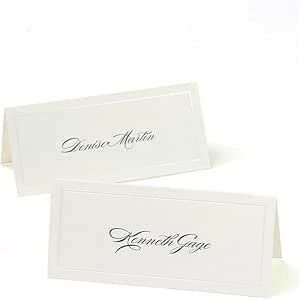 Amazon.com: Gartner Studios Ivory Pearl Printable Place Cards, Pearlescent Border, 3.75 by 1.5 ...