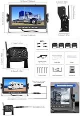 CAMECHO Wireless RV Backup Camera 4 Split Screen 7" Monitor DVR Night Vision view 3
