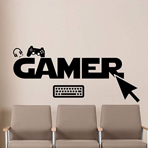 Pbldb 59X26Cm Gamer Wall Vinyl Decal Joystick Game Play Room Sticker Gaming Video Gamepad Teen Children Mural Art Decor