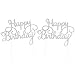 SUNBEAUTY Pack of 2 Silver Glitter Happy Birthday Cake Topper Decoration (Silver)