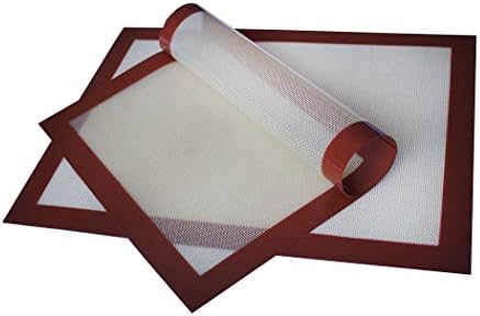 Silicone Baking Mat 2 Set LARGE COOKIE SHEET SET for BAKING in OVEN and MICROWAVE BAKING SHEET MAT EXCELLENT ADHESION Non-Stick surface Non-Slip Non-Toxic for Pastry/Bread/Macarons.