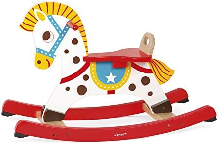 Janod ""Punchy Wooden Rocking Horse for Motor Skills and Balance Toy for Age 12+ Months (J05981)