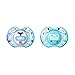 Closer to Nature Fun Style Soother Twin Pack - 0-6m (Robot - Blue)