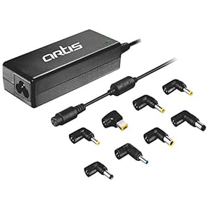 Artis 65Watt Universal Laptop Adapter with 8 Interchangeable Connector pins (Power Cord Included) Compatible with Dell…