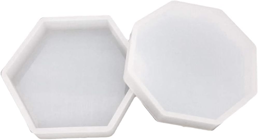 Facibom Geometric Design Concrete Coasters Molds Tea Cup Holder Molds Cement Coaster Tray Molds For Plaster Gypsum Base Clay Mold