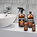 ESARORA Glass Spray Bottle, Amber Glass Spray Bottle Set For Essential Oils - Cleaning Products - Aromatherapy (16OZ x 2, 4OZ x 2, 2OZ x 4)