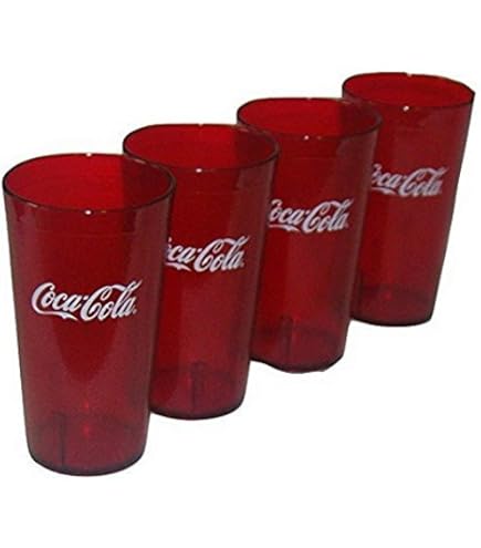 Amazon.com | Restaurant Red Plastic Tumblers 16oz, Pack of 6,: Tumblers &  Water Glasses