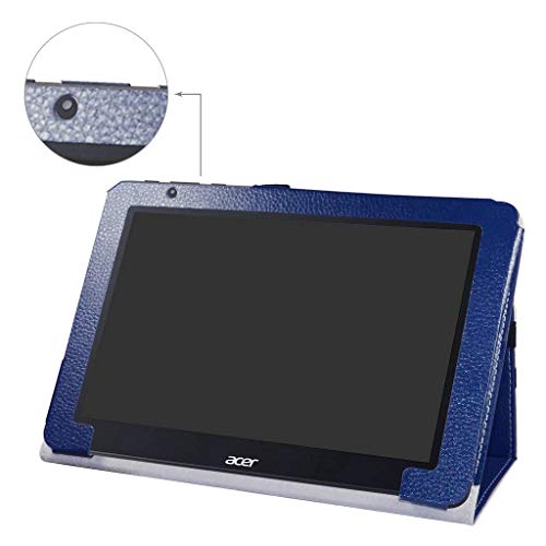 Acer One 10 S1003 Case,Mama Mouth PU Leather Folio 2-folding Stand Cover for 10.1" Acer One 10 S1003 Windows 10 Tablet PC,Dark Blue - Thumbnail 2