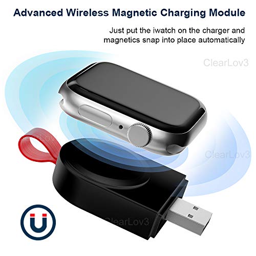UPSTONE Watch Charger for Apple Watch Portable Magnetic Wireless Watch Charger for iWatch Series 4 Series 3 Series 2 Series 1 44mm 42mm 40mm 38mm (Black)