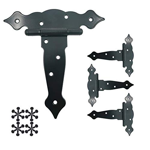HLMOptimo 6 inch Strap Hinges Shed Door Hinges Heavy Duty TStrap