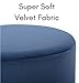 BIRDROCK HOME Round Ottoman Foot Stool – Soft Padded Modern Stool Design – Ideal for Living Room, Bedroom – Compact Footrest, Vanity Chair, Small Furniture – Foam Seating, Decorative Accent (Blue)