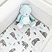 Stretchy Bassinet Sheet Set BROLEX 2 Pack Snug Fitted Cradle Fitted Sheets for Bassinet Pads/Mattress, for Boys Girls,Unisex,Ultra Soft Breathable,Owl Bear
