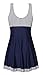 MiYang Women's One Piece High Waist Padded Swim Dress, Navy Stripe, Tag Size 3XL=L (US 12-14)