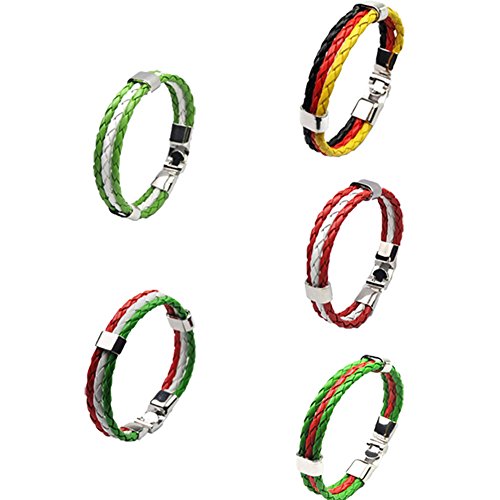 Shuohu FIFA World Cup 2018 - National Flag Braided Bracelet for Fans of (Brazil) - Thumbnail 3