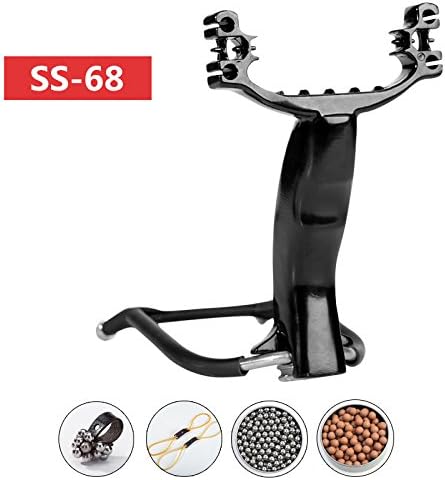 Assolar Outdoor Black Eagle High Velocity Sling Shot Wrist Lock Sniper Hunting Slingshots with Powerful Rubber Bands and slingshot Ammo,SS-68
