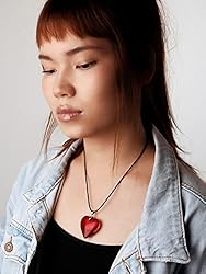 OJERRY Y2K Aesthetic Simple Chunky Glass Red Heart