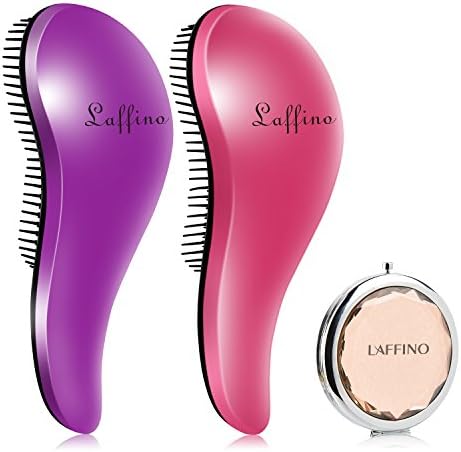 Hair Brush - Detangling Brush Hair Brush Comb Glide Detangler Brush for Wet,Dry,Fine, Thick,Curly &amp; Kids hair.No more tangle. Elegant travel Make Up mirror for purse or handbags
