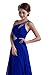 DLFASHION One-shoulder Floor Length Beaded Chiffon Prom Dress