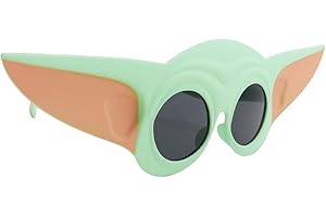 Sun-Staches Star Wars Official Mandalorian Sunglasses, Costume Accessory Party Favor, UV400, One Size Fits Most