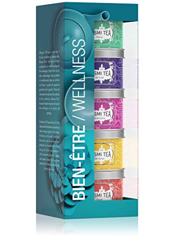 Kusmi Tea Geschenkset Wellness Tee Mischungen - 5 Mini Metalldosen mit Kräutertee und Aromatisiertem Tee - Detox Tee, BB…