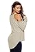 Dokotoo Womens Cold Open Shoulder Loose Knitted Sweater Top Blouse Large Apricot