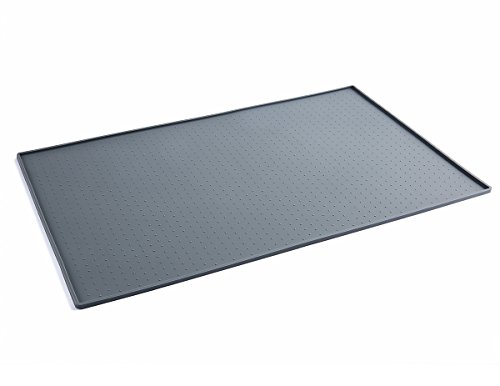 PetCee Dog Mats for Food,FDA Grade Silicone,Large Dog Mat 15.7x23.6 Inch Pet Food Mat Dog Bowl Placemat (Grey) - Thumbnail 7