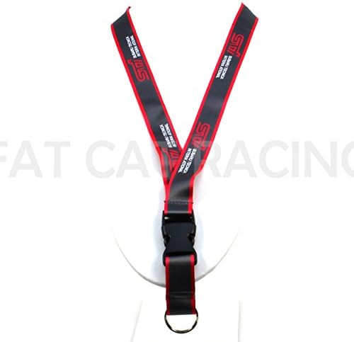 JDM STI SUBARU TECNICA INTERNATIONAL Lanyard for Racing Enthusiasts Pink on Gray
