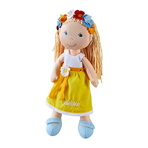 HABA 303664 - Puppe Wiebke , Weiche Stoffpuppe zum Spielen und Kuscheln mit Kleid zum An- und Ausziehen, Puppe aus… – Bild 5