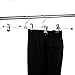 Amber Home Extra Wide 15.75'' Length Metal Hanger for Large Slacks Pants and Skirt Hanger for Men Chrome with Non-slip Adjustable Clips Pack of 8