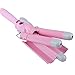 3 Barrel Curling Iron, PrettyQueen Fast Heating Curlers for Long Hair Waving Irons with LCD Display Hair Crimping Ceramic Curling Irons, Pink