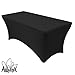 Adorox (4 ft Black Stretch Fabric Spandex Tight Fit Table Cloth Cover for Holidays (4 ft Black)