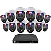 Swann Home Security Camera System 16 Channel 12 Cameras DVR CCTV, Wired Surveillance 1080p Full HD + 1TB HDD, Color…