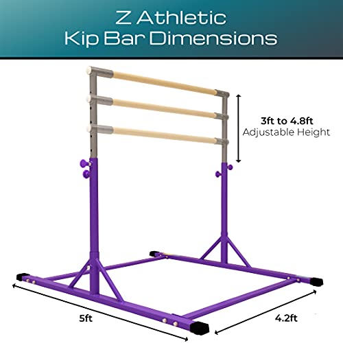 Z ATHLETIC Expandable Kip Bar Adjustable Height for Gymnastics