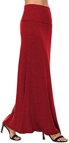 YiLiQi Women's Fashion Multicolored Print Basic High Waist Maxi Skirt - Long Skirt