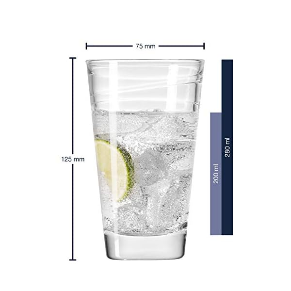 Leonardo Vario Struttura Trink-Gläser, 6er Set, spülmaschinengeeignete Wasser-Gläser, Glas-Becher mit Muster, Saftglas… – Bild 4