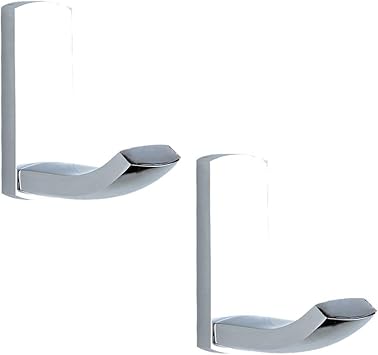 Amazon Com Bathsir Chrome Towel Hooks 2 Pack Bathroom Brass Robe Hooks Wall Mount Silver Coat Clothes Hanger Home Improvement
