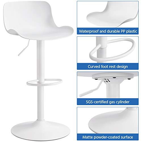 Yaheetech Bar Stools Set of 2 Height Adjustable Swivel Bar Chair