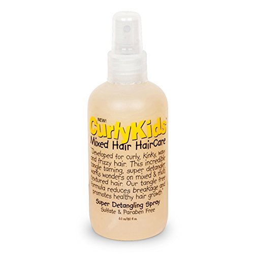CurlyKids Super Hair Detangler Spray for Curly Hair - Effortless Knot Removal, Frizz-Free Curls & Smooth Styling - Haircare for Curly, Kinky, Coily & Wavy Hair - Safe & Gentle Formula for Kids - 6oz
