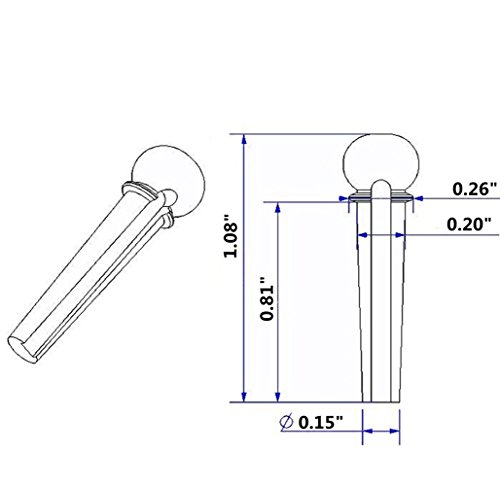 image for Imelod Guitar Bridge Pins Pegs Guitar Parts 6pcs Brass Copper for Acou