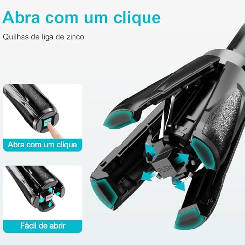 Tobeape Mini Tripé 4 em 1 para Celular com Controle Bluetooth, Bastão de Selfie Portátil com Suporte Dobrável, Sapata Fria Dupla, Ideal para Vídeos, Viagens e Vlogs - Compatível com iPhone/Android