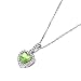 Love Heart Necklace Pendant Simulated Peridot Birthstone August Valentine's Day Gifts Birthday Gifts for Women Girls Wife Daughter for Her