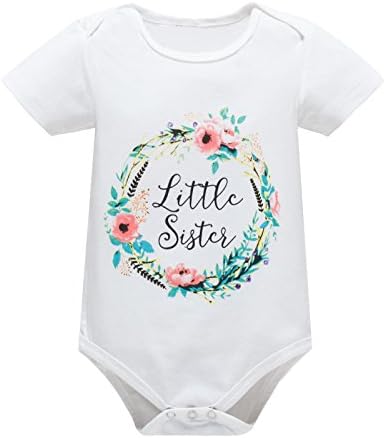 Yatong Baby Boys Girls Short Sleeve Bodysuit Onesies Baby Romper (12-18 Months, Sister)