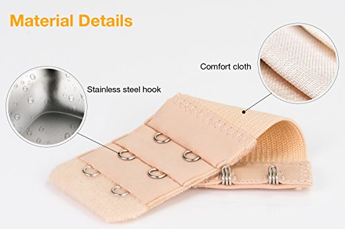 Bra Extenders,ViLSOM Bra Extender 2 Hook/3Hook Bra Strap Extender 8 PCS,4 Colors